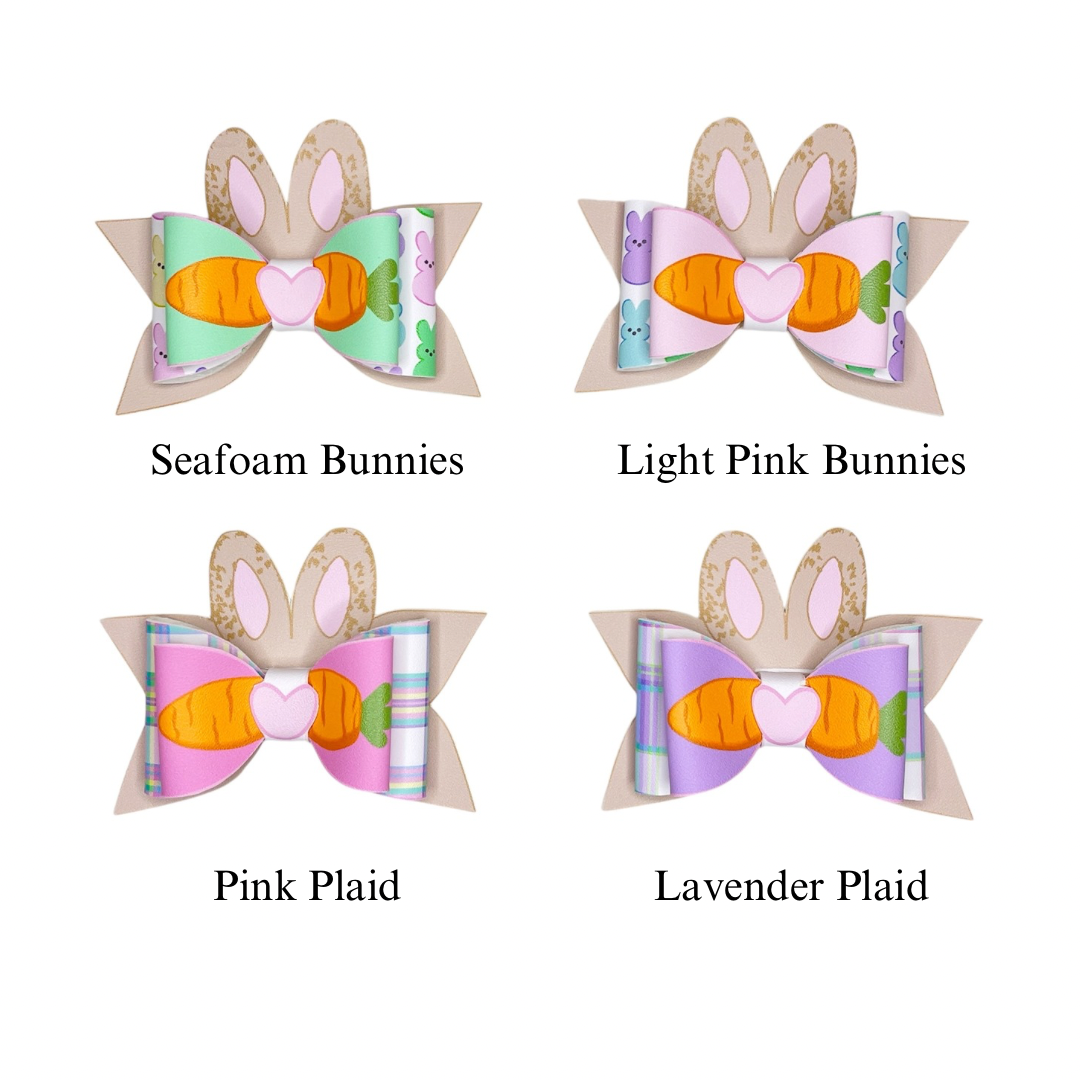 Spring Bunnies Layered Faux Leather DIY Hair Bows