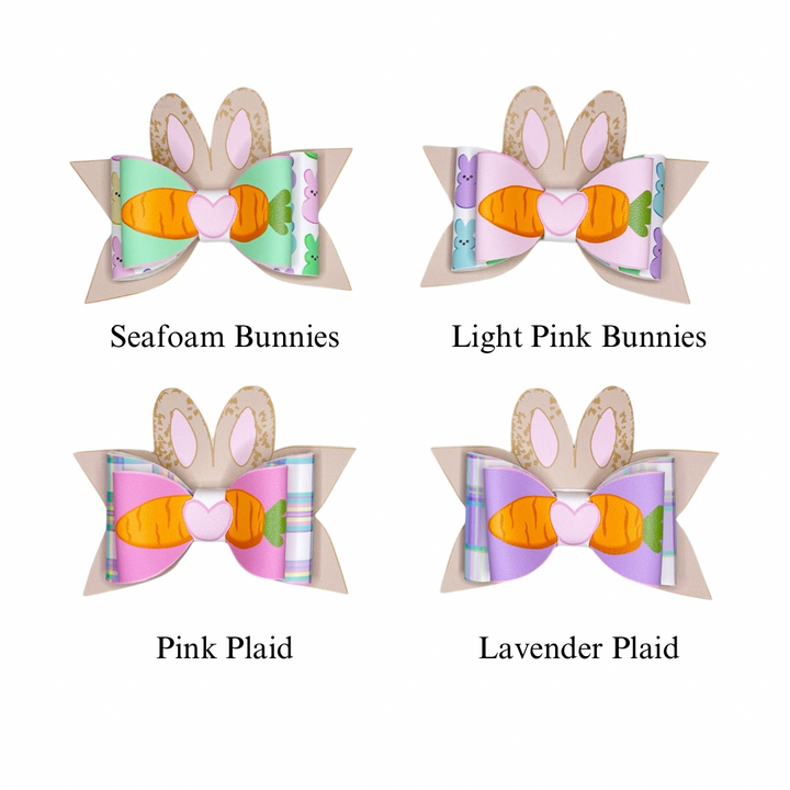 Spring Bunnies Layered Faux Leather DIY Hair Bows