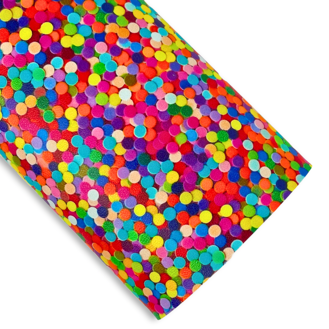 Realistic Confettifull Faux Leather Sheet