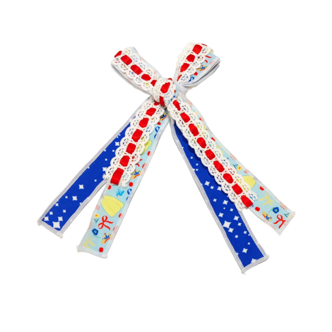 Fairest Princess Lace Ribbon Hair Tied Bow w/ Clip