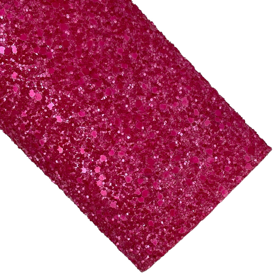 Pink Raspberry Luster Glitter Faux Leather Sheets