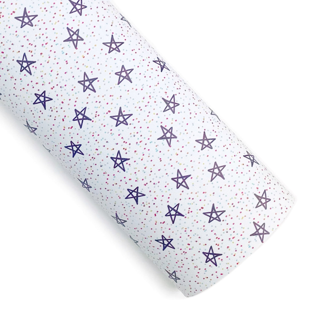 White Party Stars Vegan Leather