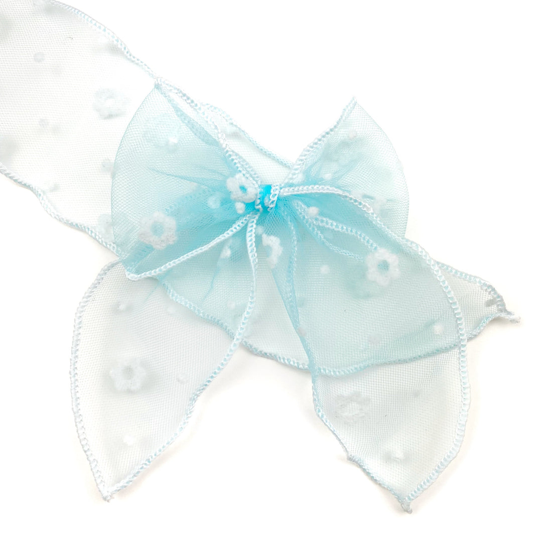 Sky Daisy Tulle Effortless Bow Strips - Serged Edge