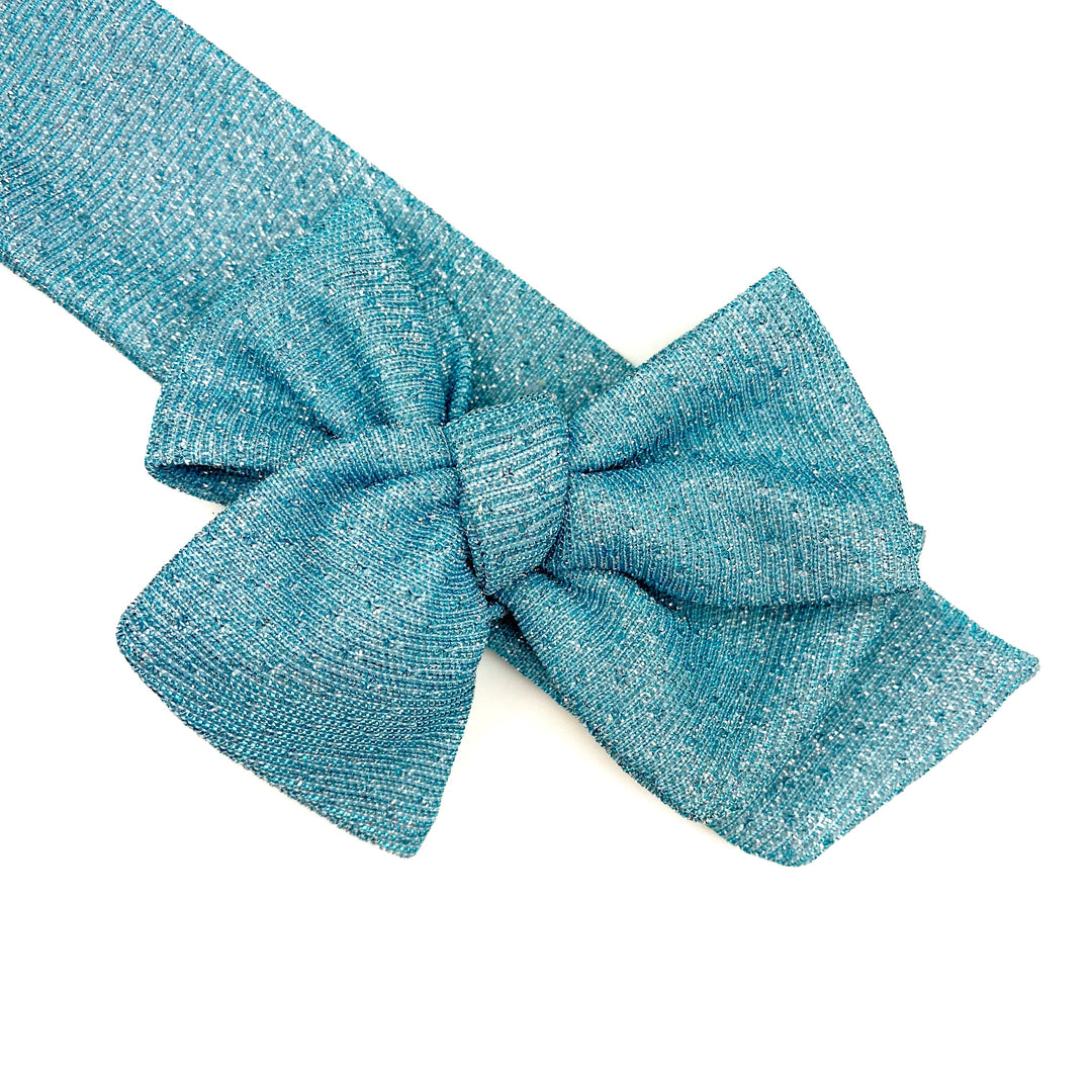 Blue Glittery Swiss Dots JB Effortless Bow Strips - Closed Edge