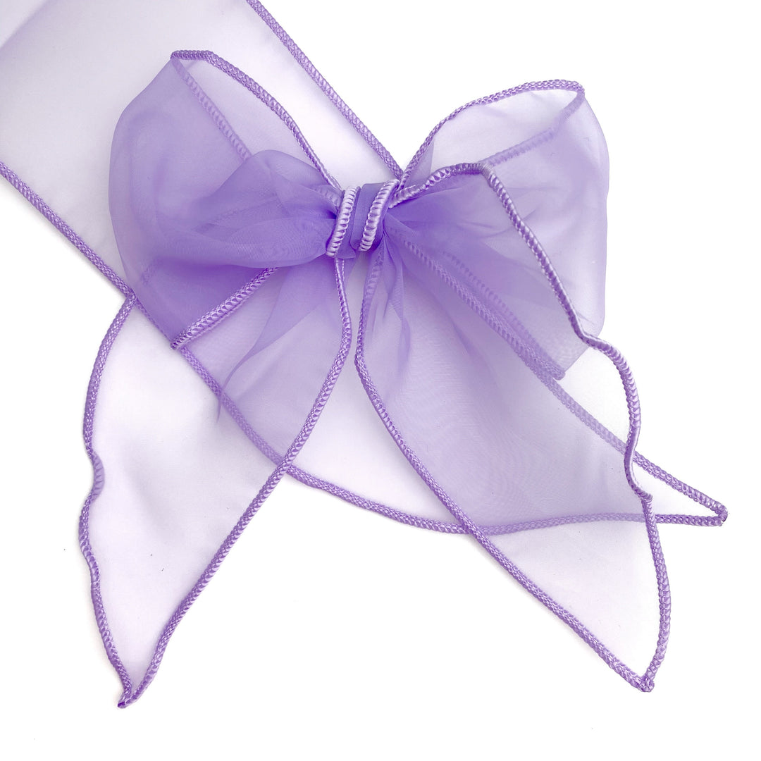 Violet Charming Tulle  Effortless Bow Strips - Large Serged Edge