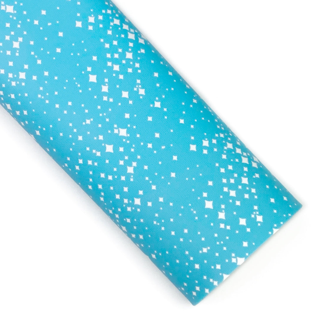 Sparkly Believe Blue Vegan Leather