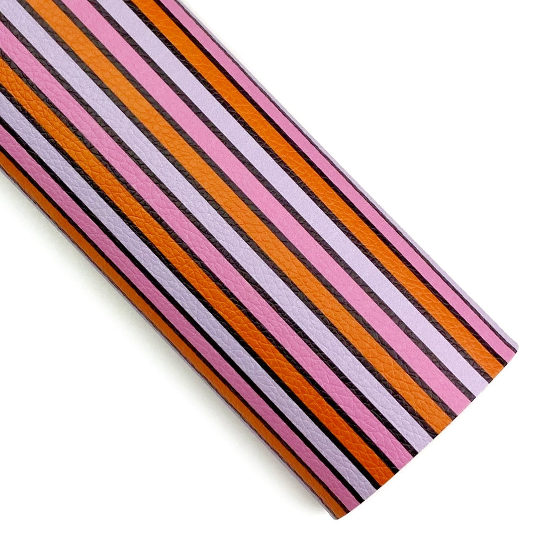 Spooky Pastel Stripes Vegan Leather