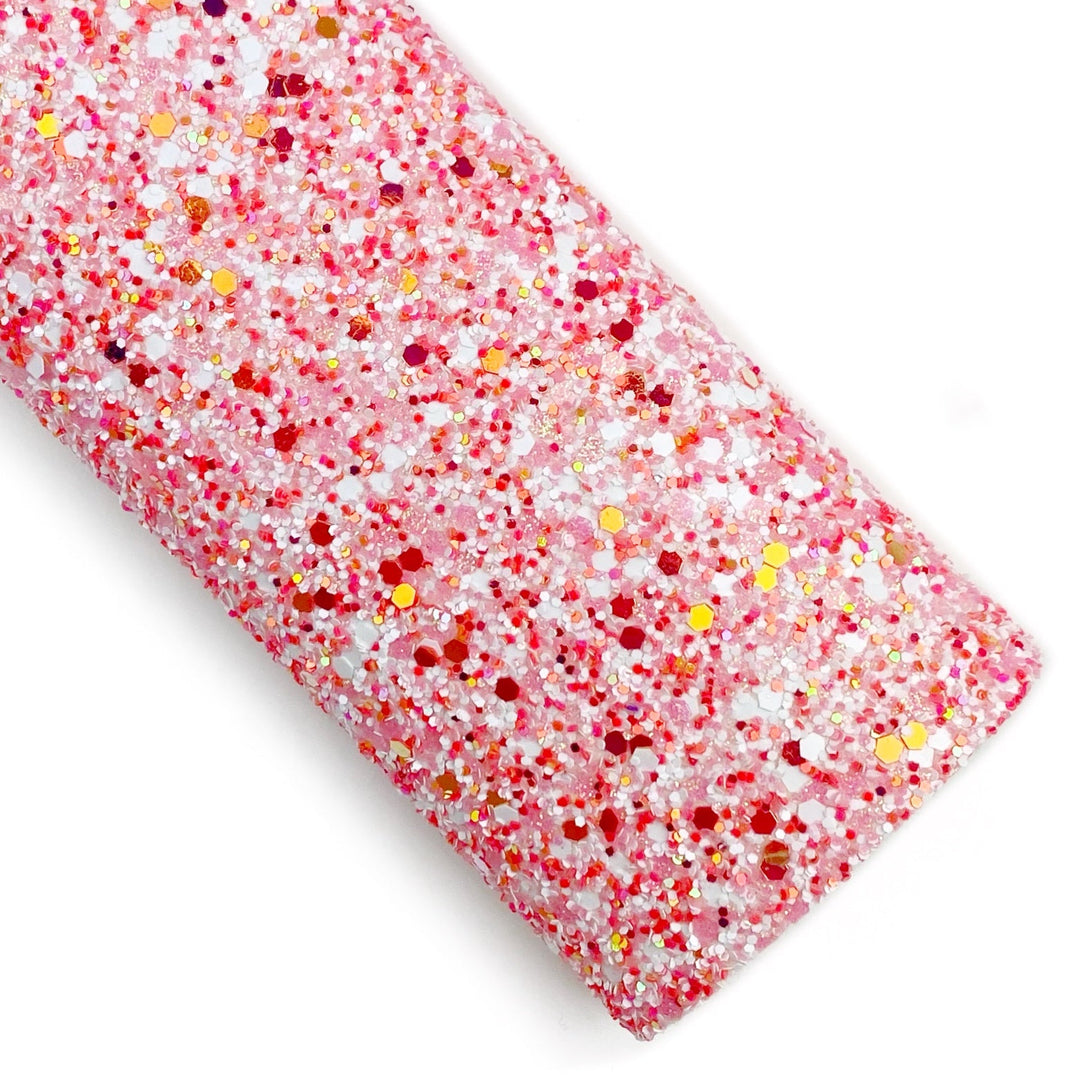 Pink Lipstick Glittered Glitter Faux Leather Sheets