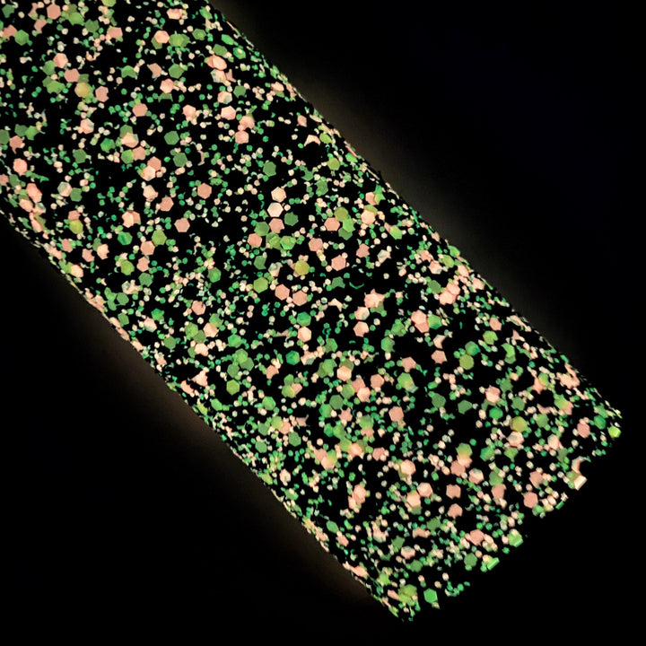 Spooky Sweet Glow in the Dark Chunky Glitter Faux Leather Sheets