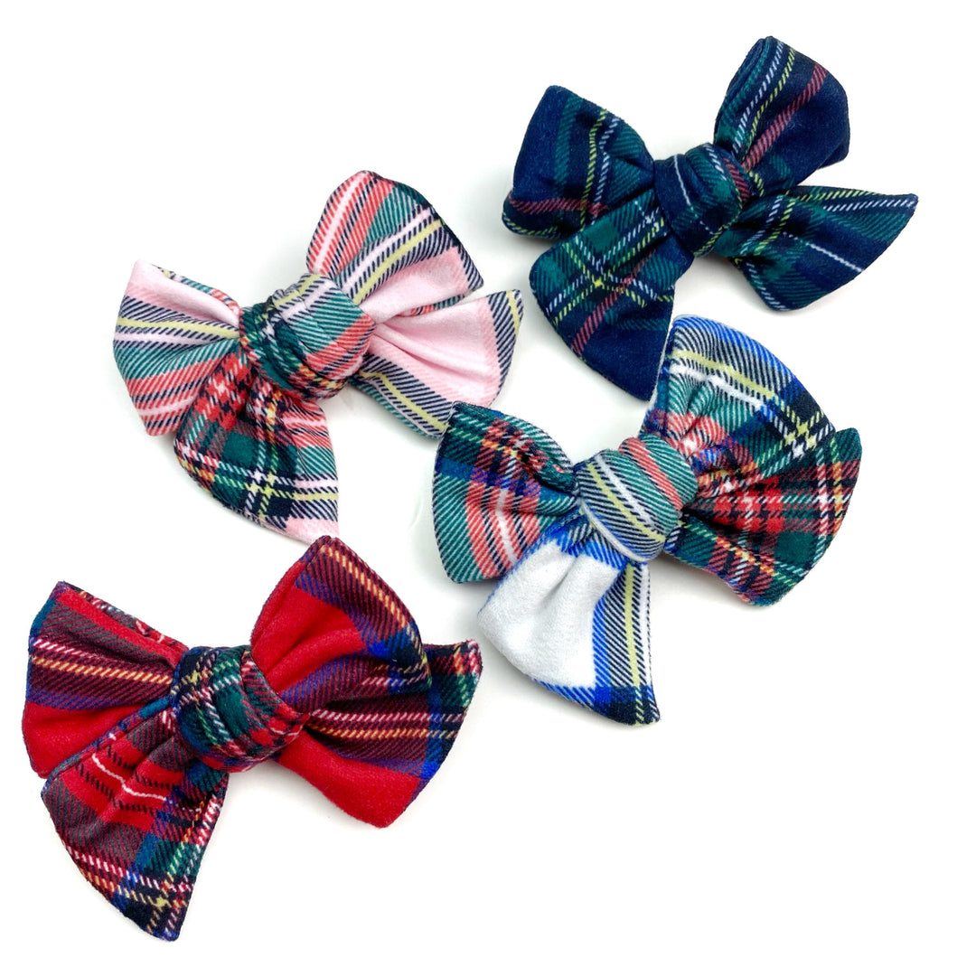 Tartan Plaid Closed Edge Bow Hair Clip