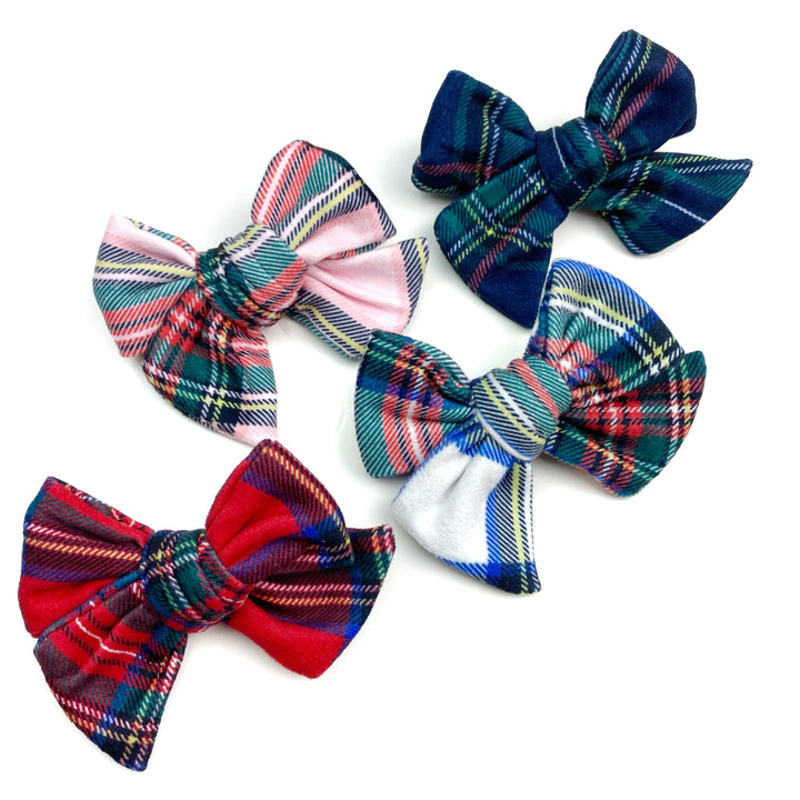 Tartan Plaid Closed Edge Bow Hair Clip