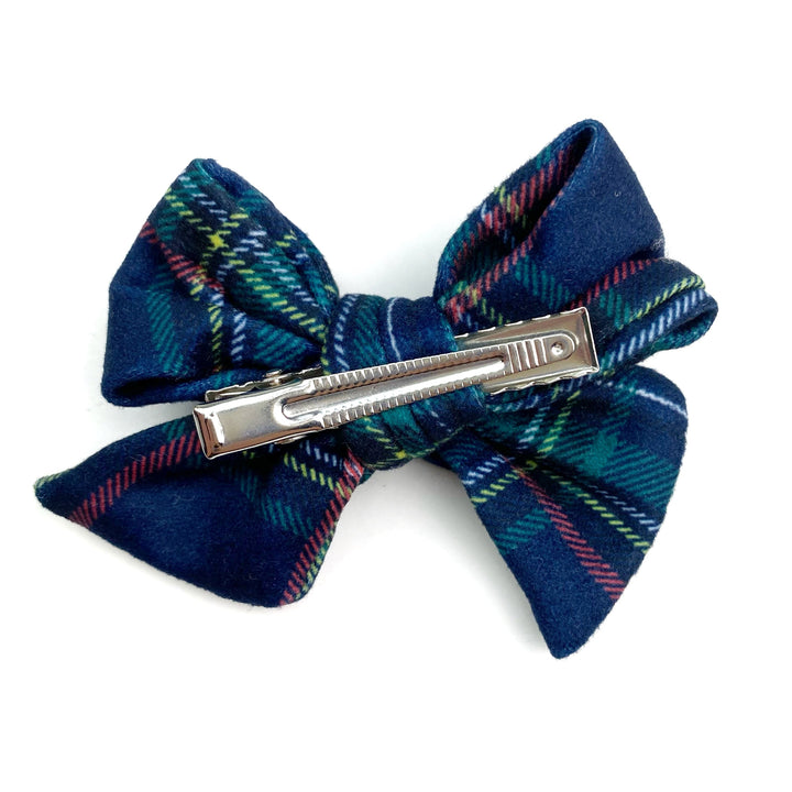 Tartan Plaid Closed Edge Bow Hair Clip