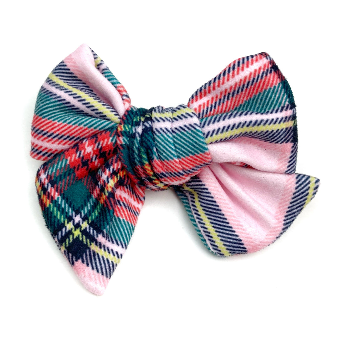 Tartan Plaid Closed Edge Bow Hair Clip