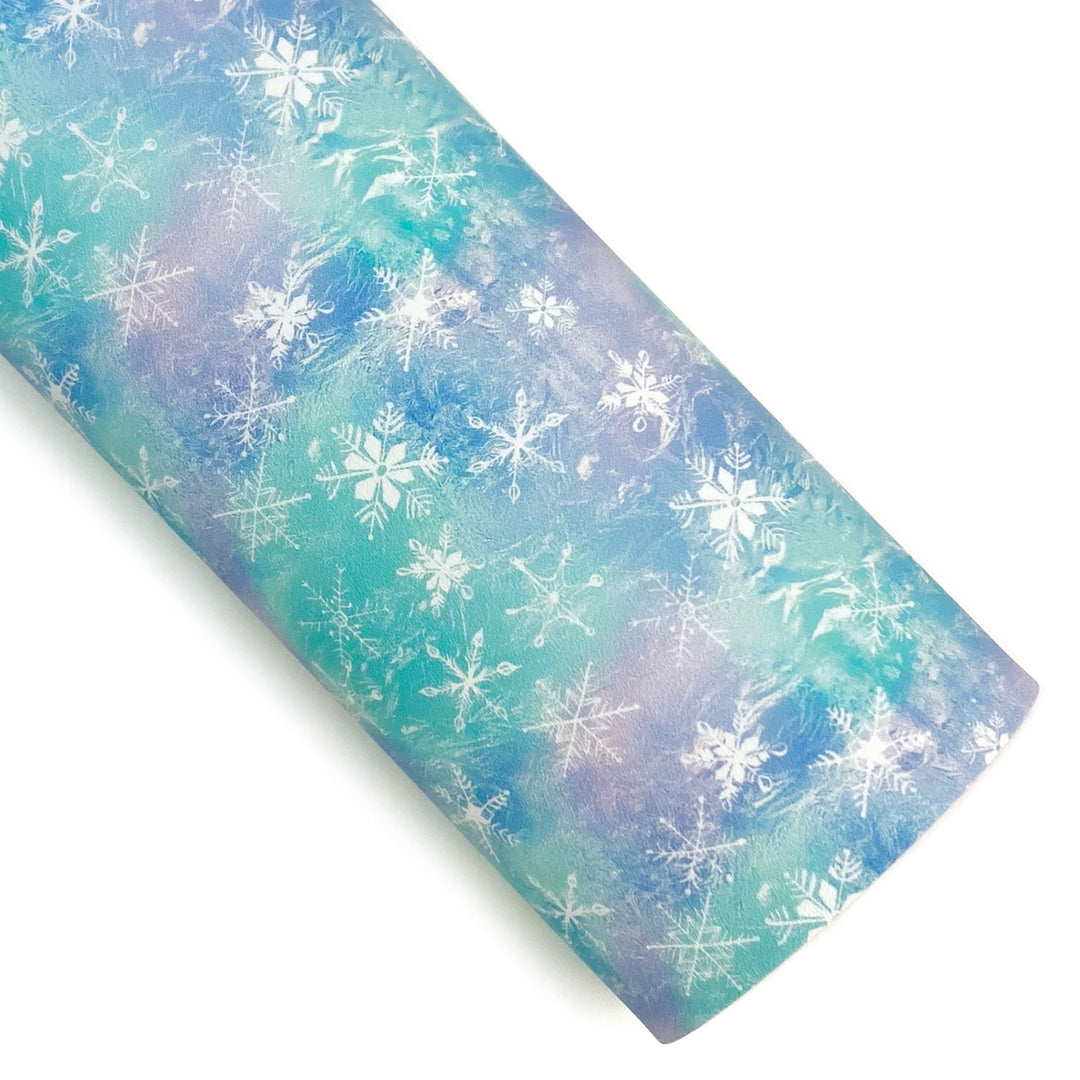 Frozen Snowflakes Vegan Leather