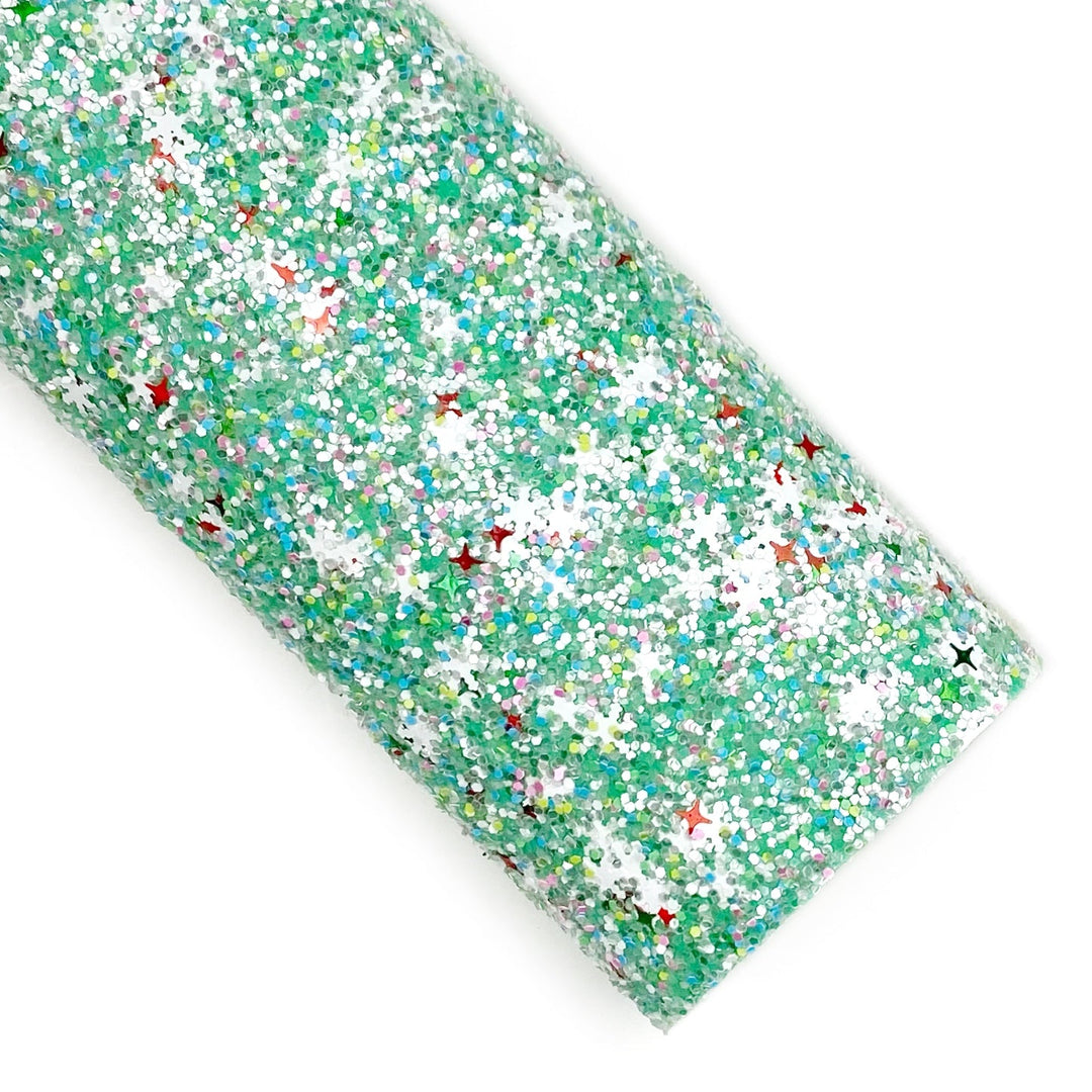 Twinkling Mint Snowflake Glitter Sheet