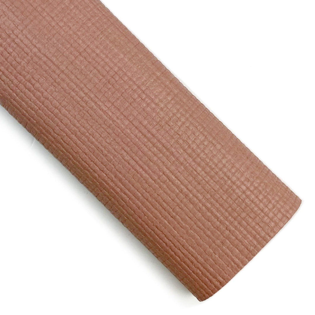 Clay Rose Woven Embossed Vegan Leather Sheets