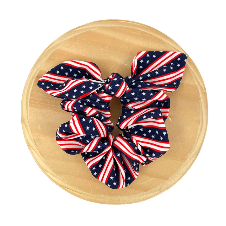 Stars and Stripes Knotted Bow Scrunchies