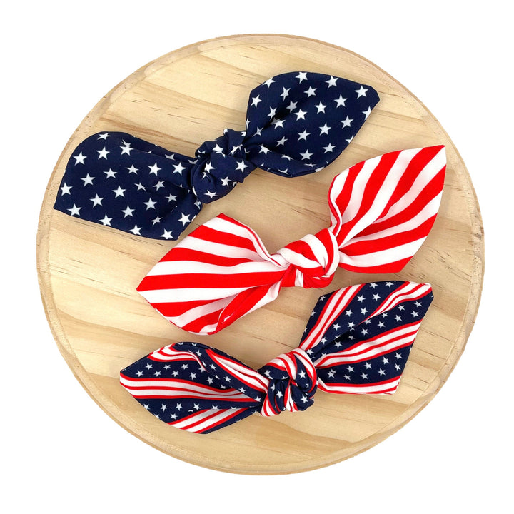 July 4th Knot Hair Bow Clip