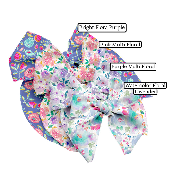 Pink Multi Floral Hair Bow Strips