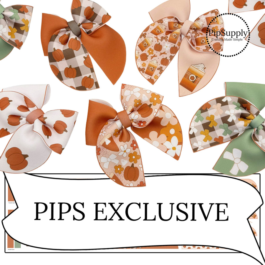 retro flowers, pumpkin pie and coffee sailor diy neoprene hair bows