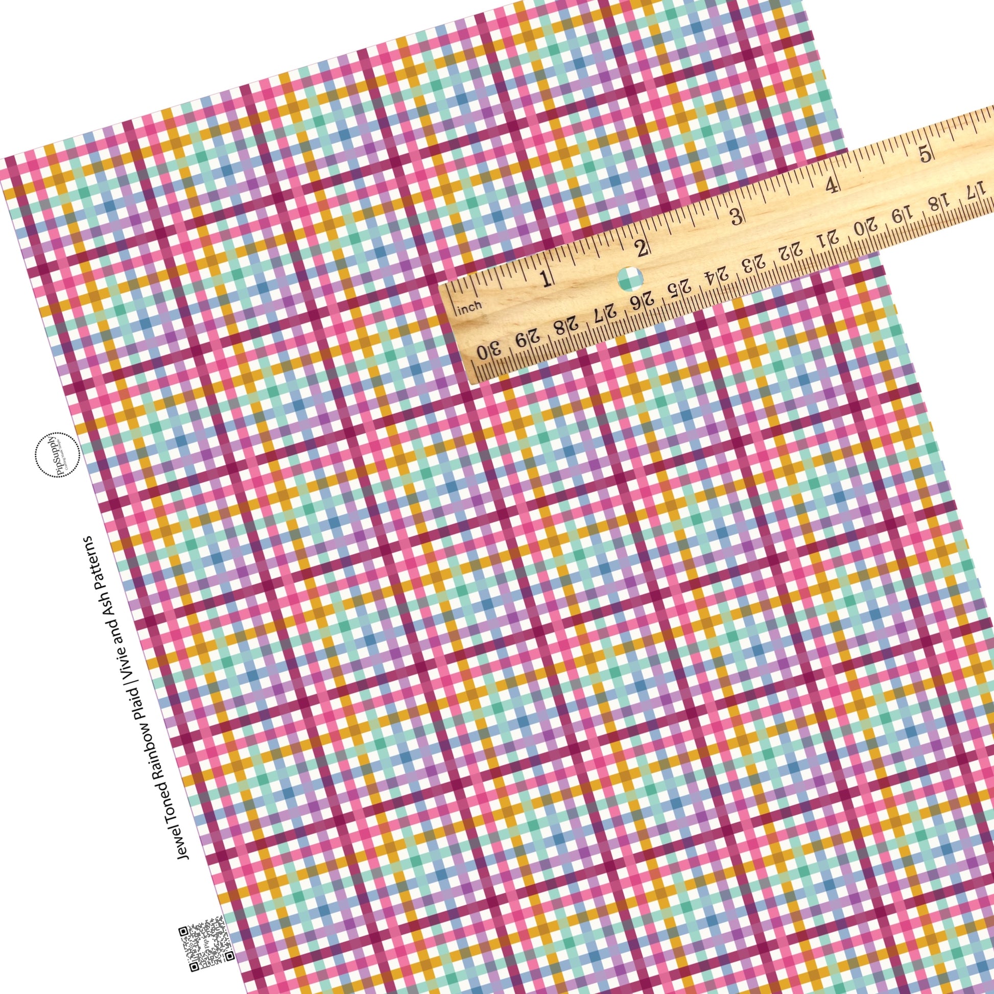 These Valentine's pattern themed faux leather sheets contain the following design elements: jewel toned rainbow plaid on cream. Our CPSIA compliant faux leather sheets or rolls can be used for all types of crafting projects.