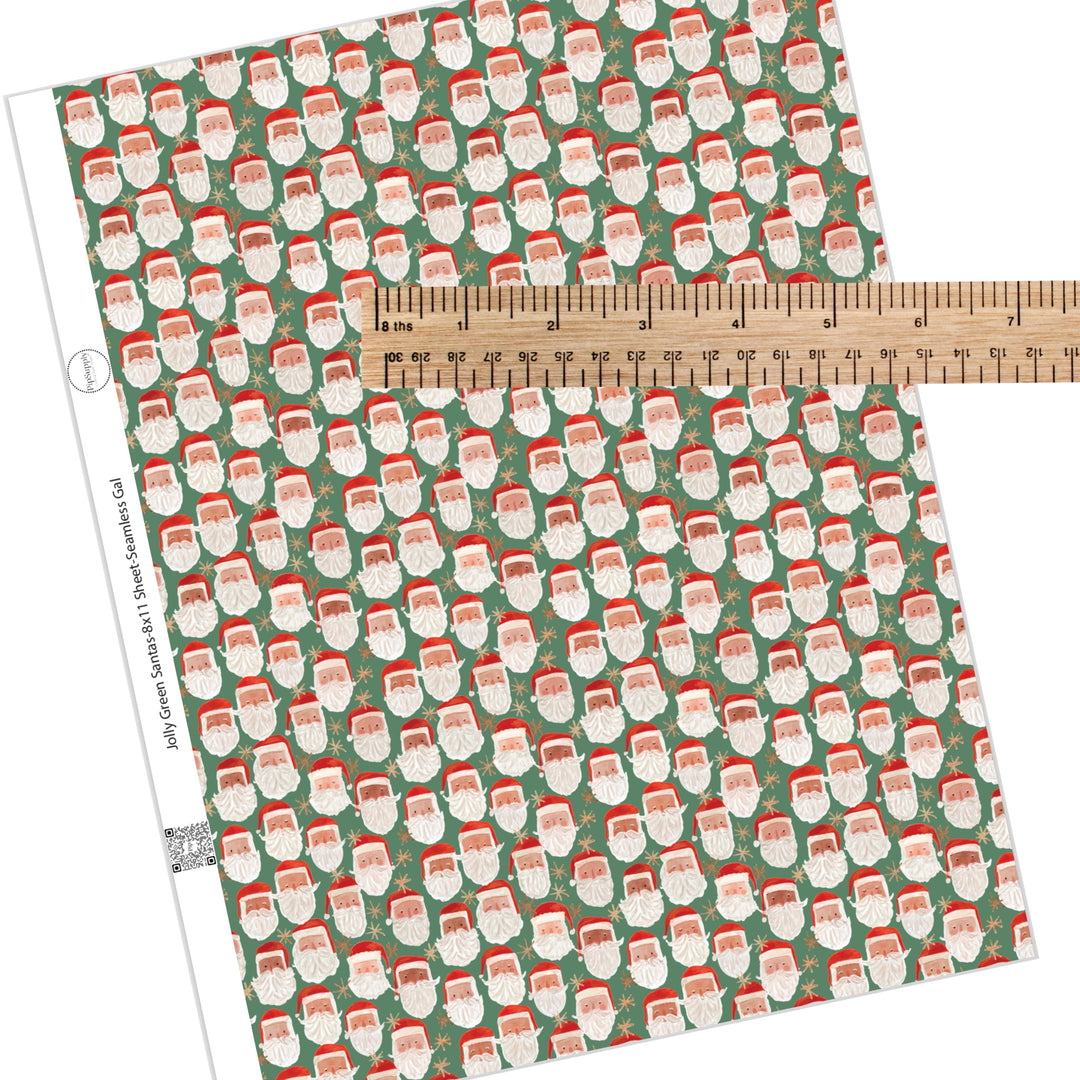 Jolly Green Santas Faux Leather Sheets