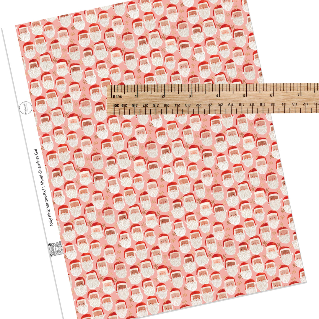 Jolly Pink Santas Faux Leather Sheets