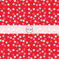 These holiday pattern themed fabric by the yard features light pink, white, and teal dots on red. This fun Christmas fabric can be used for all your sewing and crafting needs!