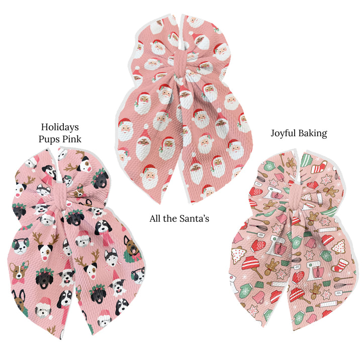 Joyful Holiday Flowy Sailor Fabric DIY Hair Bows