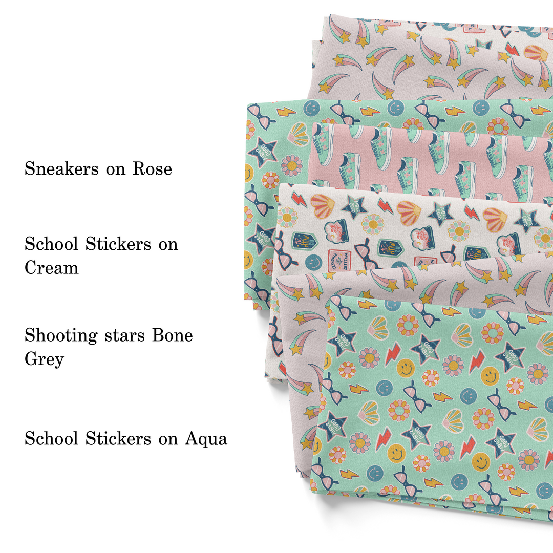 Pink and Aqua Theme Back to School Fabric Collection by Juniper Row