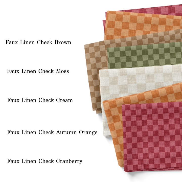 Krystal Winn Fall Faux Linen Check Fabric by the Yard Swatches. 