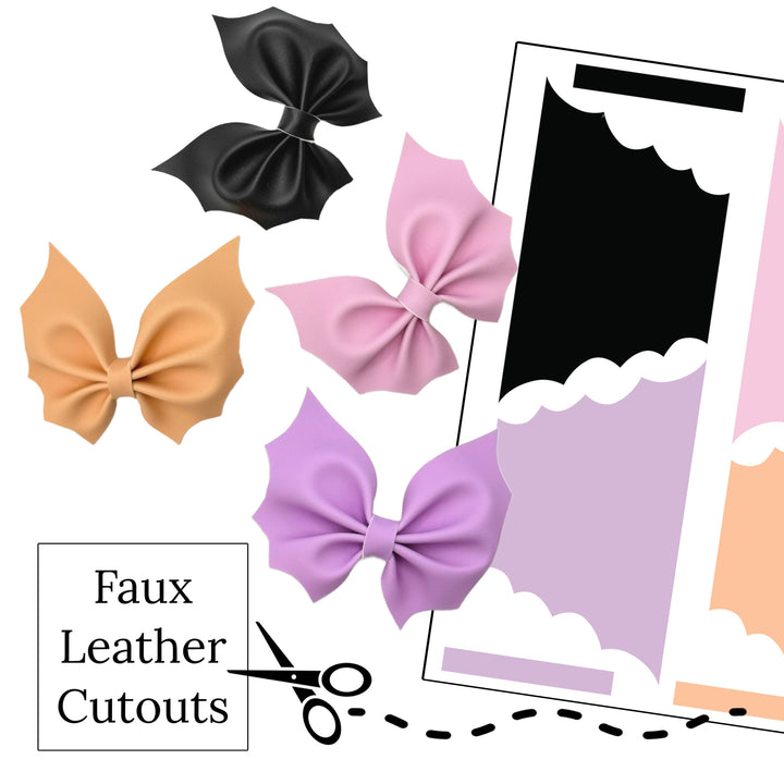 LARGE Bats Halloween Faux Leather DIY Hair Bows