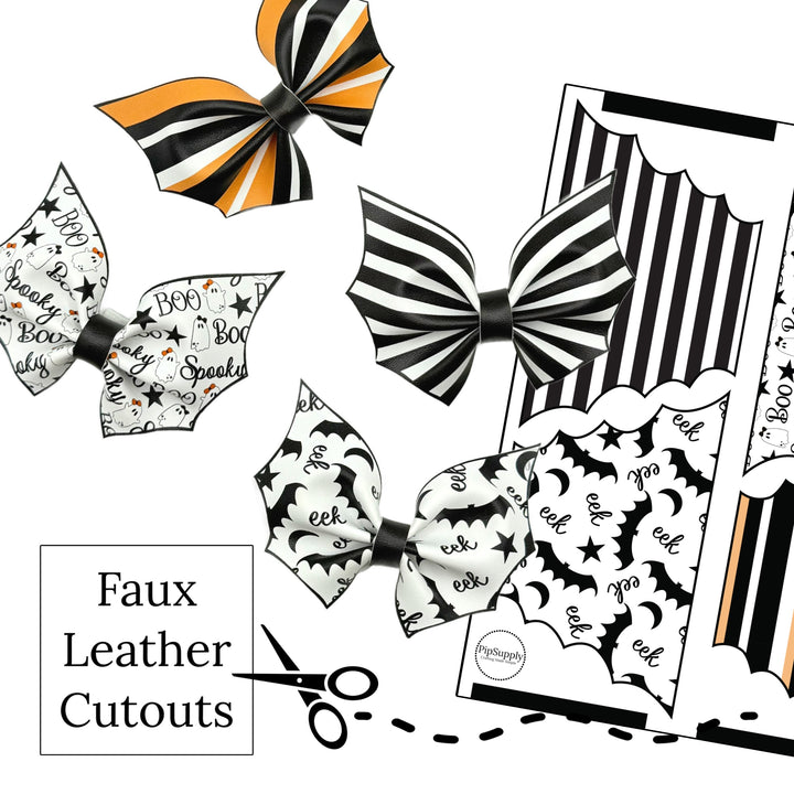 LARGE Bats Spooky BOO Bash Faux Leather DIY Hair Bows & Craft Cutouts