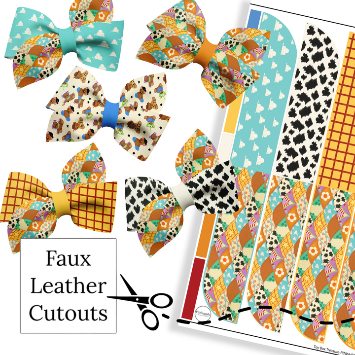 Toy Box Treasure Pinwheel Faux Leather DIY Hair Bows Cutouts