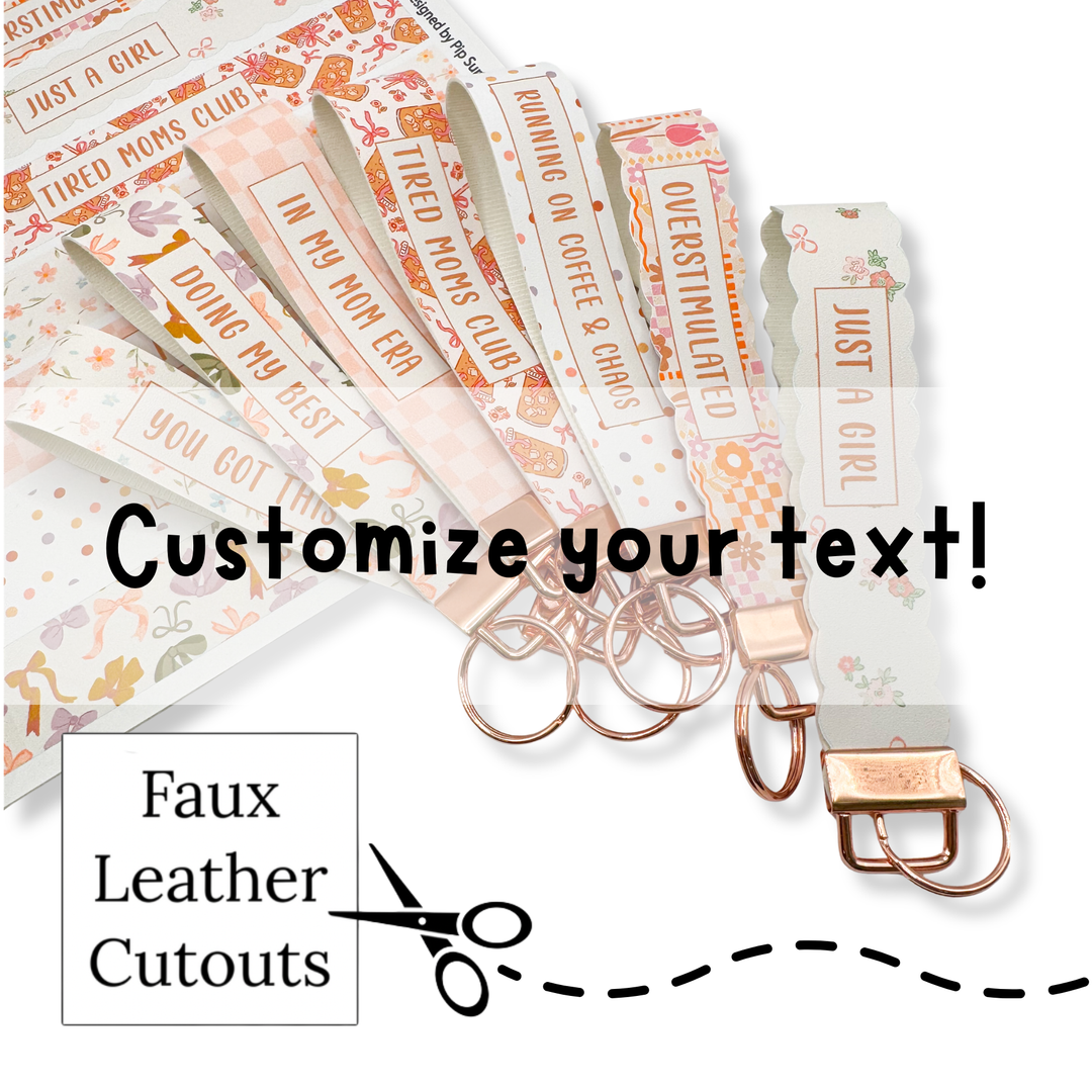 CUSTOMIZE Just A Girl Faux Leather DIY Keychain Wristlet