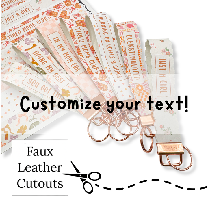 CUSTOMIZE Just A Girl Faux Leather DIY Keychain Wristlet