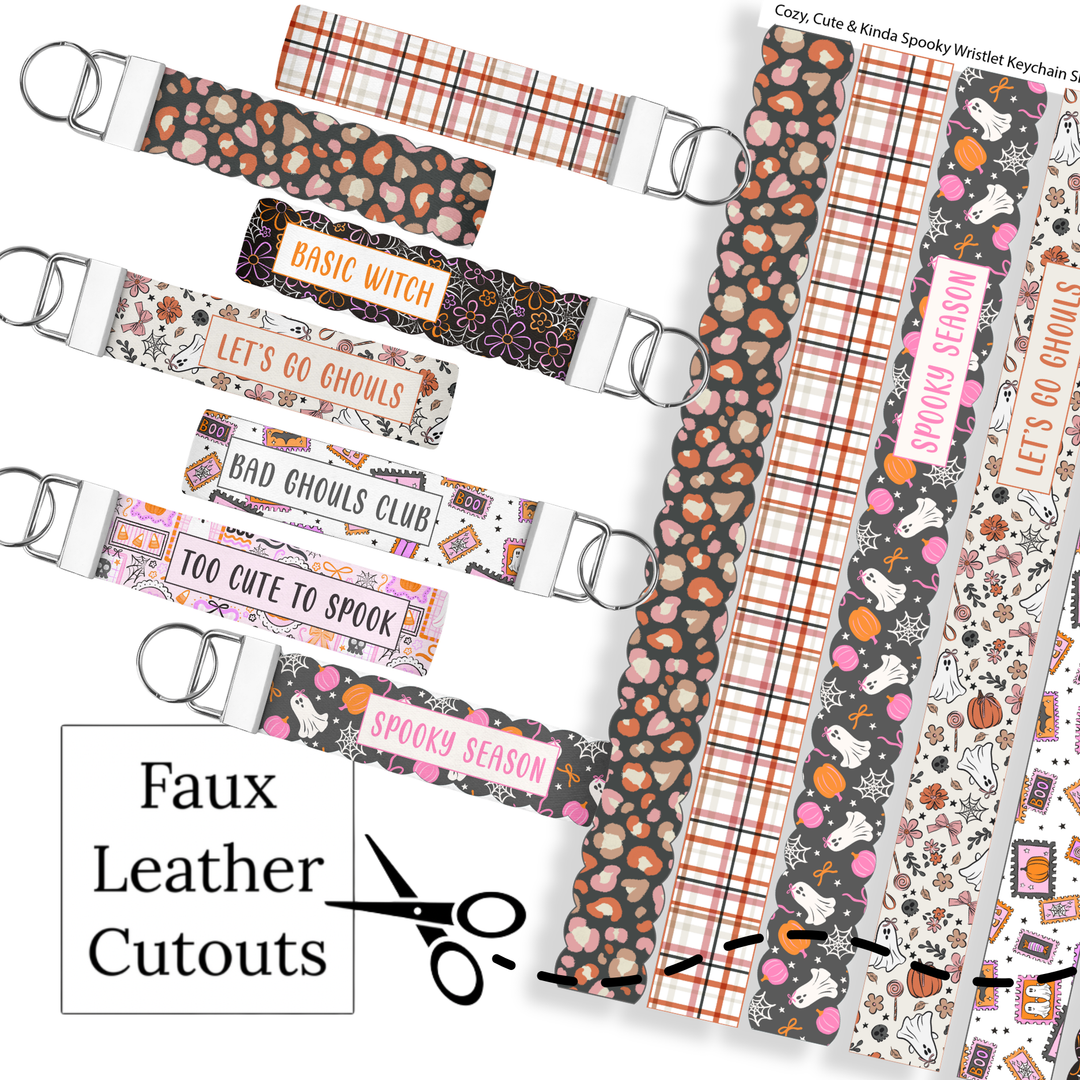 Cozy, Cute, & Kinda Spooky Faux Leather DIY Keychain Wristlet