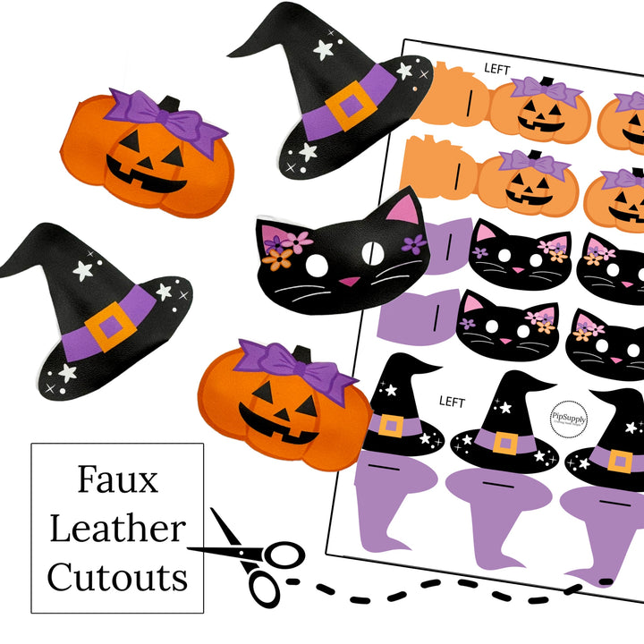 Left and Right Traditional Halloween Faux Leather DIY Snap Clip Covers