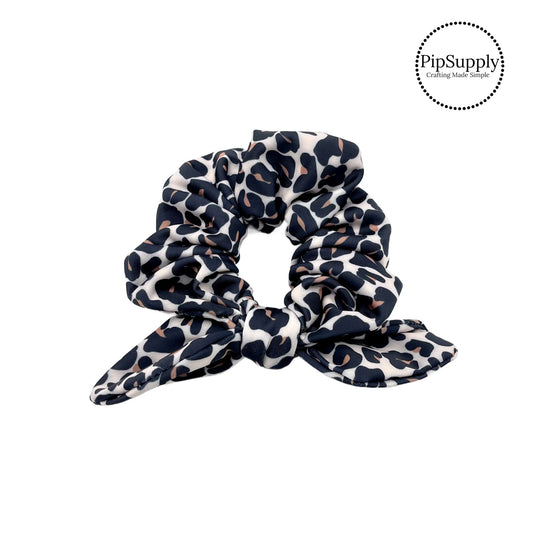 leopard print swim scrunchie with bow
