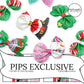 snowman, santa, Christmas tree and candy cane faux leather cutouts for hair bows or other craft projects