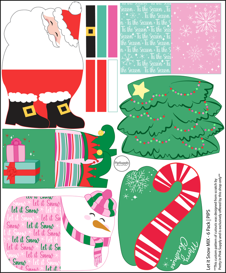 Let it Snow Santa Faux Leather DIY Hair Bows & Craft Cutouts