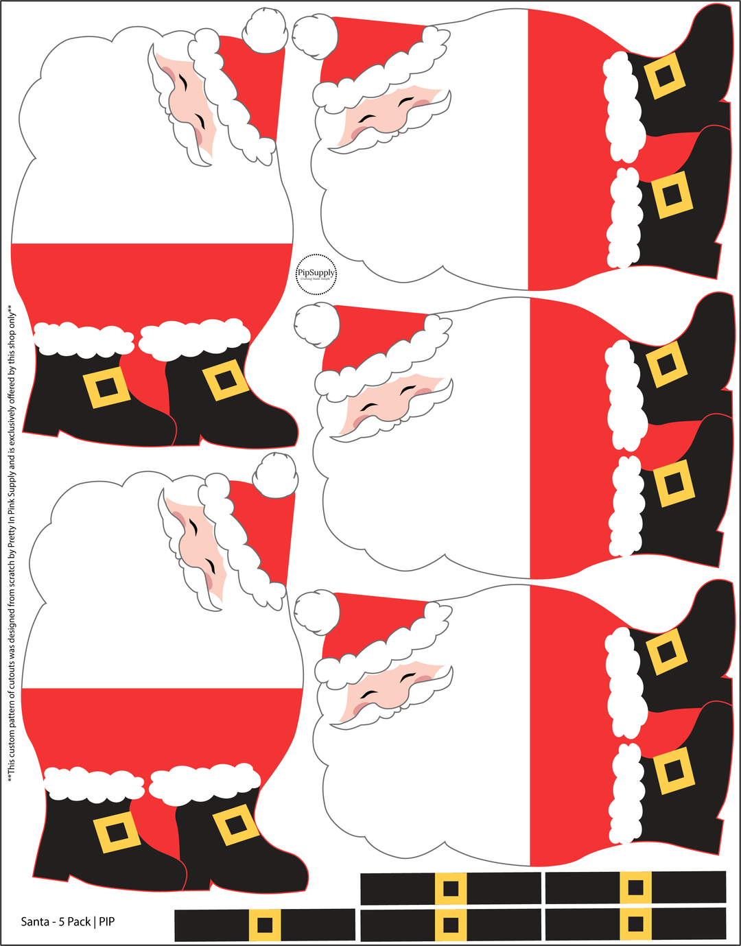 Let it Snow Santa Faux Leather DIY Hair Bows & Craft Cutouts