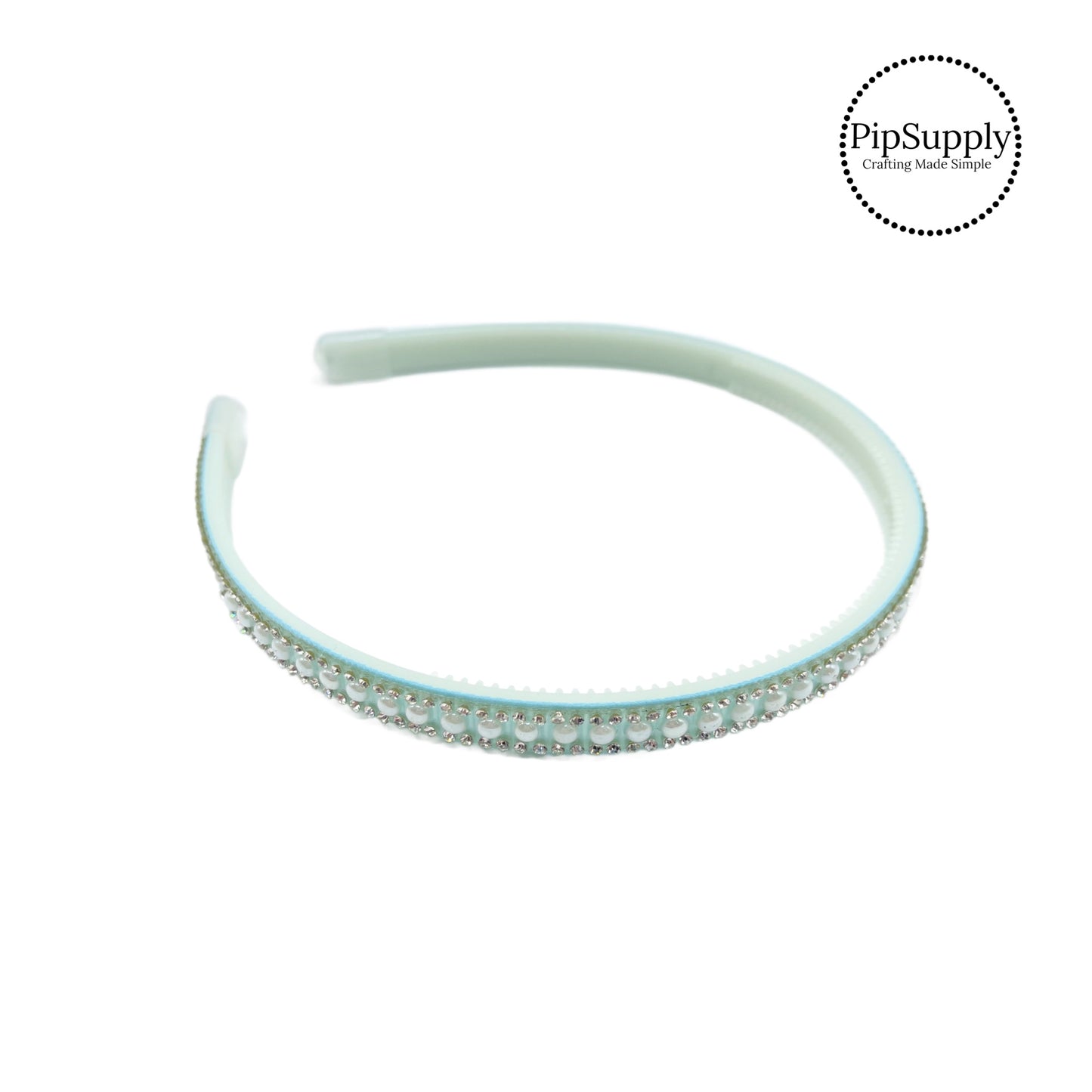 These rhinestone headbands are a stylish hair accessory and have the on and off ease of a headband. These ribbon lined headbands are a perfect simple and fashionable answer to keeping your hair back! 