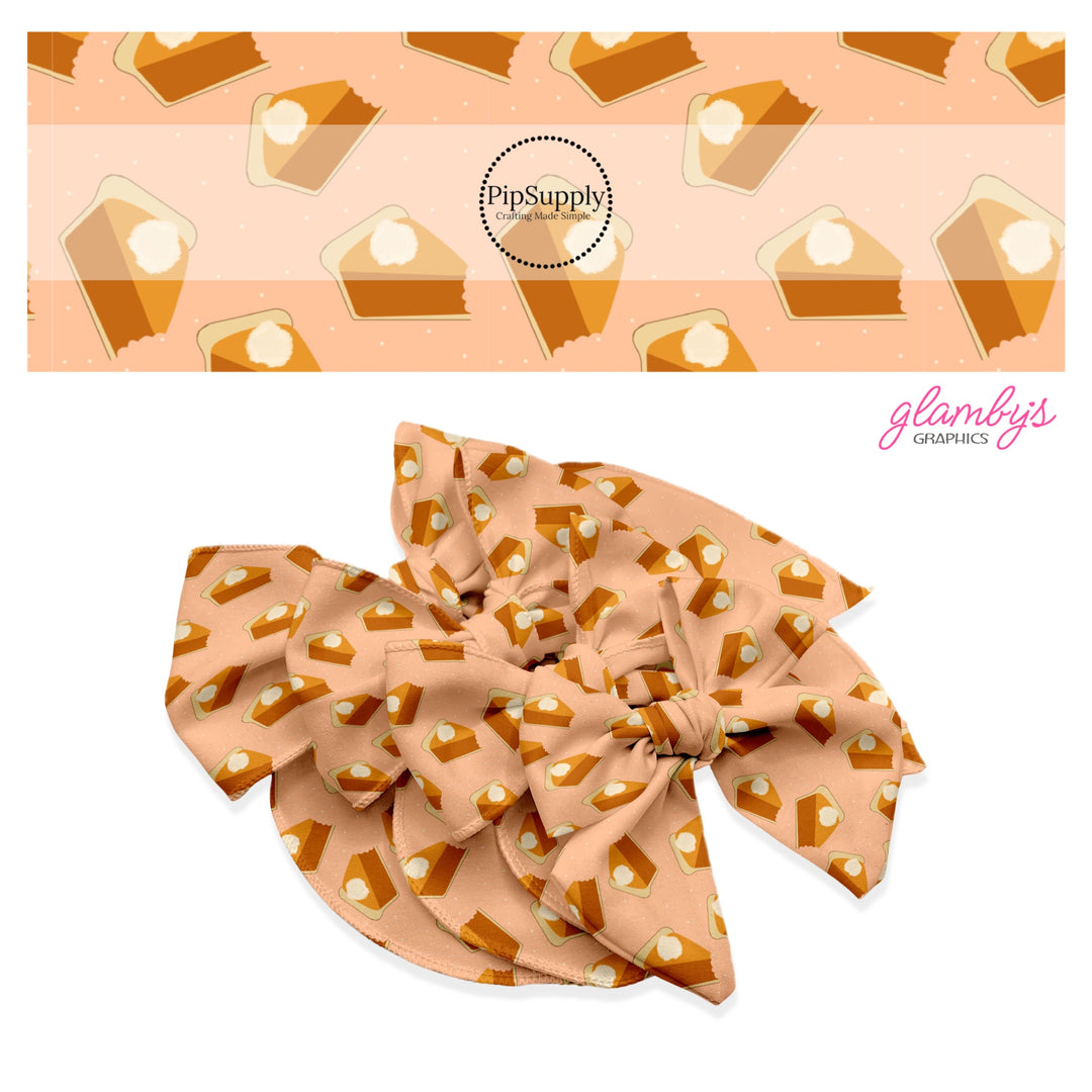 Light Orange Pumpkin Pie Hair Bow Strips