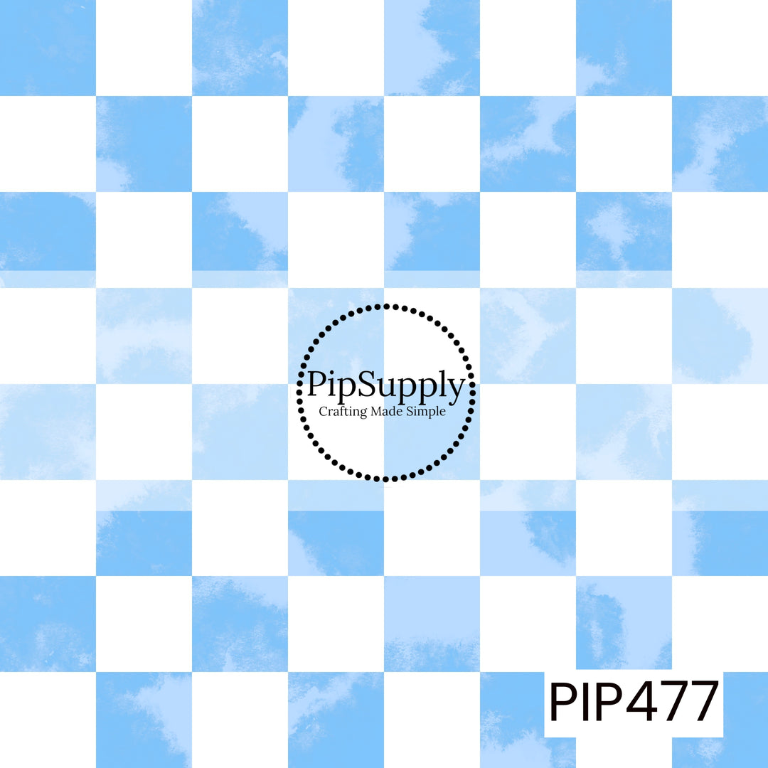 PIP477 - Light Blue Watercolor Check