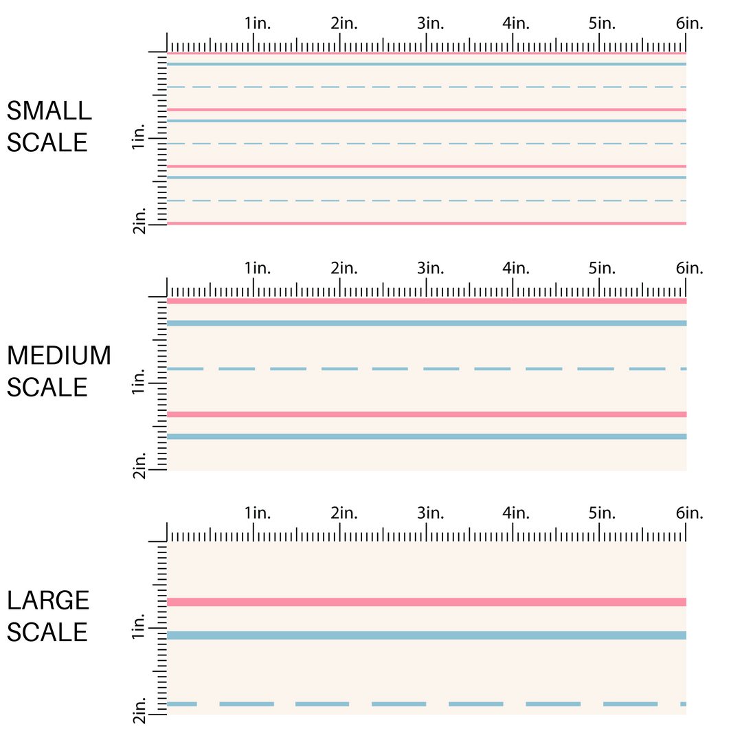 Blue and pink lined notebook paper Krystal Winn Design fabric by the yard scaled image guide.