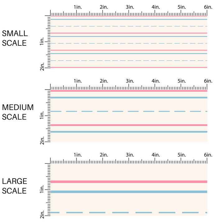 Blue and pink lined notebook paper Krystal Winn Design fabric by the yard scaled image guide.
