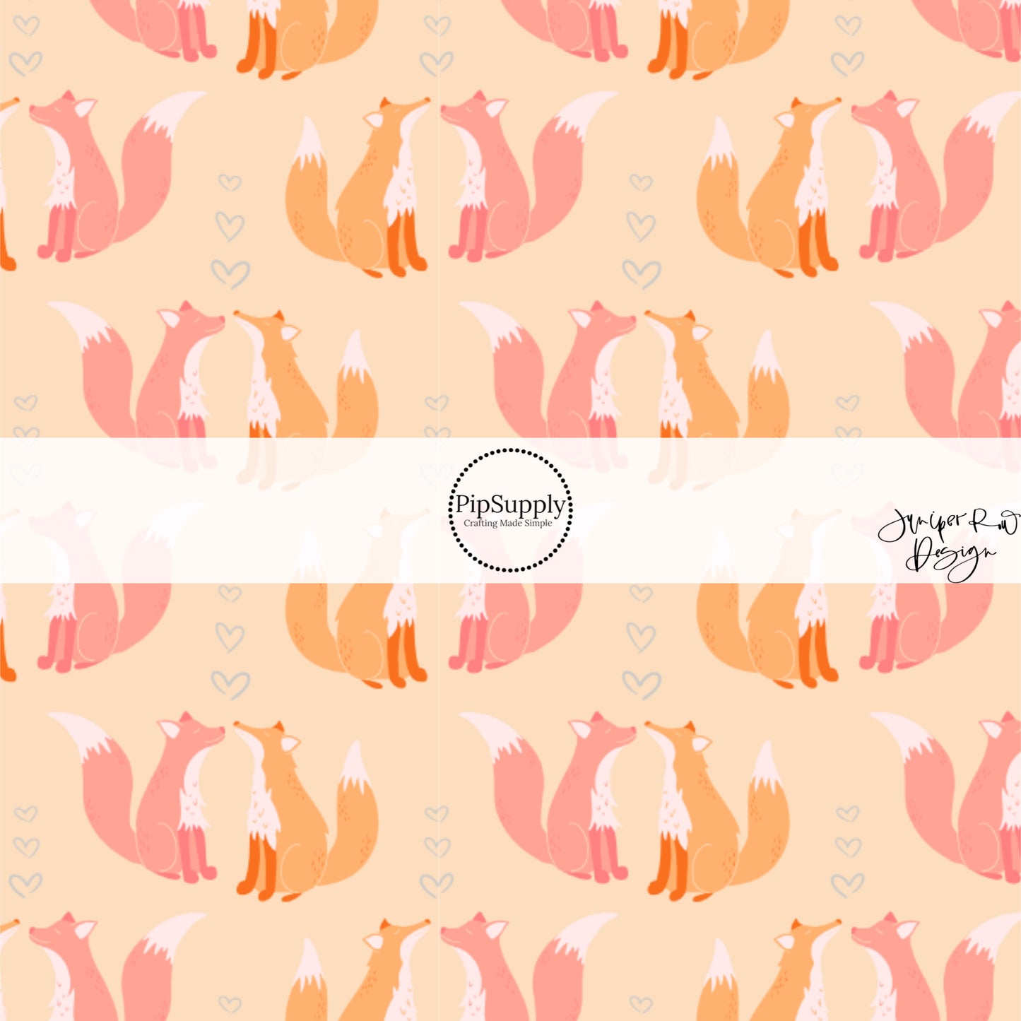 These Valentine's pattern themed fabric by the yard features foxes surrounded by hearts on cream. This fun Valentine's Day fabric can be used for all your sewing and crafting needs! 