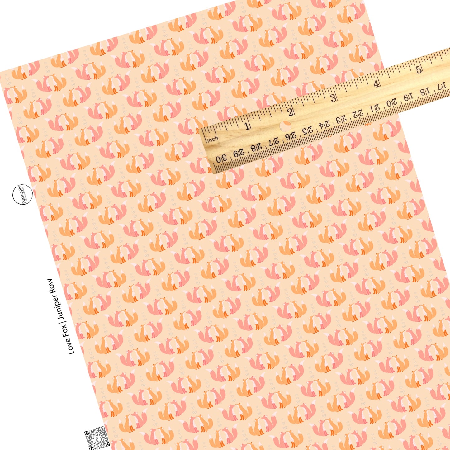 These Valentine's pattern themed faux leather sheets contain the following design elements: foxes surrounded by hearts on cream. Our CPSIA compliant faux leather sheets or rolls can be used for all types of crafting projects.