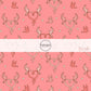 Love Doves and Hearts on Peachy Pink Fabric by the Yard.